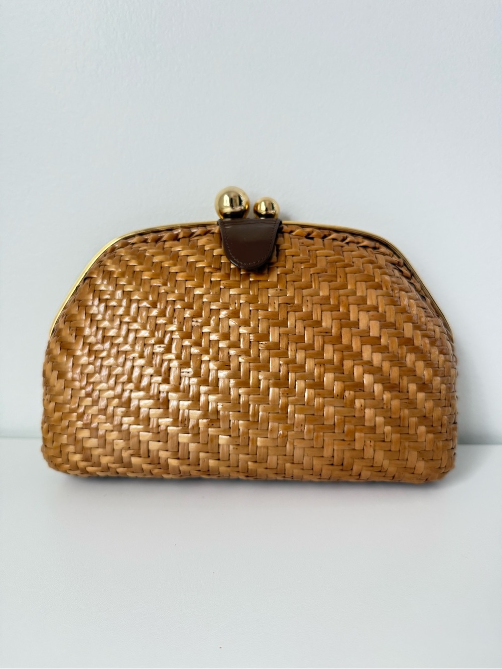 vintage Rodo basketweave wicker clutch